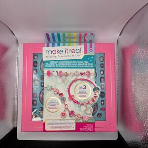Make It Real Halo Charms Bracelets Think Pink DIY Jewelry Kit – 28 Pcs